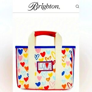 NWT Brighton Red/White & You Mini Summer Canvas Tote/Purse/Handbag